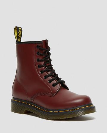 Women's Dr Martens 1460 Smooth Leather Lace Up Boots Pink / Red | AU 202LIS